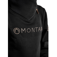Sweatshirt Montar MoNaja Júnior fecho lateral cristais rose gold Preto