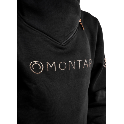 Sweatshirt Montar MoNaja Júnior fecho lateral cristais rose gold Preto