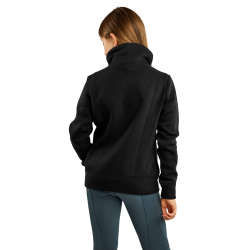 Sweatshirt Montar MoNaja Júnior fecho lateral cristais rose gold Preto