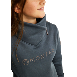 Sweatshirt Montar MoNaja Júnior fecho lateral cristais rose gold Ardósia escura Cinzento Sweatshirt Montar MoNaja Júnior fecho lateral cristais rose gold Ardósia escura Cinzento