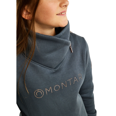 Sweatshirt Montar MoNaja Júnior fecho lateral cristais rose gold Ardósia escura Cinzento Sweatshirt Montar MoNaja Júnior fecho lateral cristais rose gold Ardósia escura Cinzento