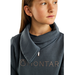 Sweatshirt Montar MoNaja Júnior fecho lateral cristais rose gold Ardósia escura Cinzento Sweatshirt Montar MoNaja Júnior fecho lateral cristais rose gold Ardósia escura Cinzento