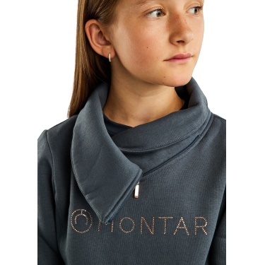 Sweatshirt Montar MoNaja Júnior fecho lateral cristais rose gold Ardósia escura Cinzento Sweatshirt Montar MoNaja Júnior fecho lateral cristais rose gold Ardósia escura Cinzento