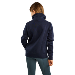 Sweatshirt Montar MoNaja Júnior fecho lateral cristais rose gold Marinho Azul-marinho