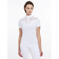 Polo de competição Emily LeMieux de mangas curtas Branco