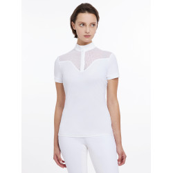 Polo de competição Emily LeMieux de mangas curtas Branco
