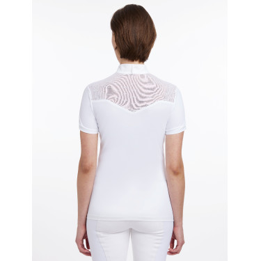 Polo de competição Emily LeMieux de mangas curtas Branco