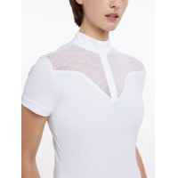 Polo de competição Emily LeMieux de mangas curtas Branco