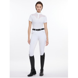 Polo de competição Emily LeMieux de mangas curtas Branco