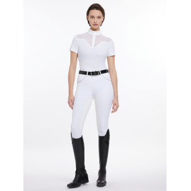 Polo de competição Emily LeMieux de mangas curtas Branco