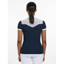 Polo de competição Emily LeMieux de mangas curtas Marinho Azul-marinho