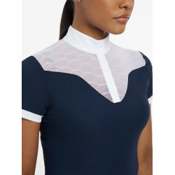 Polo de competição Emily LeMieux de mangas curtas Marinho Azul-marinho