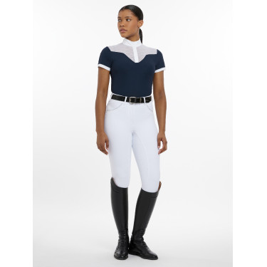 Polo de competição Emily LeMieux de mangas curtas Marinho Azul-marinho