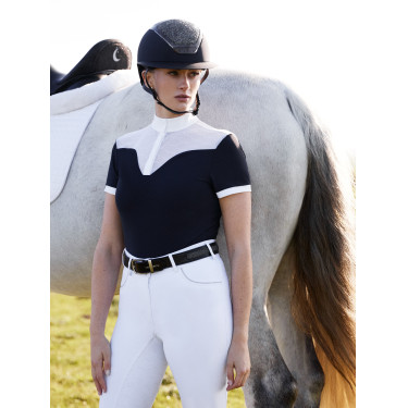 Polo de competição Emily LeMieux de mangas curtas Marinho Azul-marinho