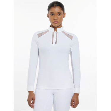 Camisa de competição LeMieux Camille de mangas compridas Branco