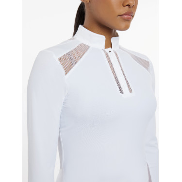 Camisa de competição LeMieux Camille de mangas compridas Branco
