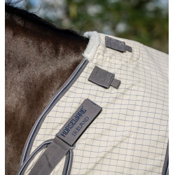 Capa anti-moscas Horseware Rambo Optimo Supreme Summer Sheet Plus CarreauxMarine / gris orage / argent Motivos