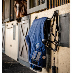 Cobertura de estábulo Horseware Rhino 350g VL Preto / cinza titânio / azul clássico Cobertura de estábulo Horseware Rhino 350g VL Preto / cinza titânio / azul clássico