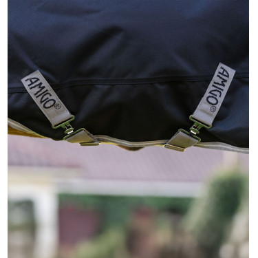 Capa Horseware Amigo 1200D Plus Poney Turnout 0g Preto / cinza titânio / prata