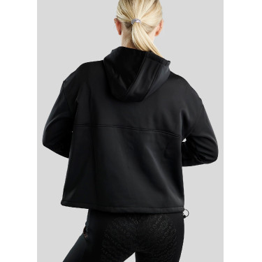 Anorak Montar com zíper de um quarto, bolso e capuz feminino Anorak Montar com zíper de um quarto, bolso e capuz feminino