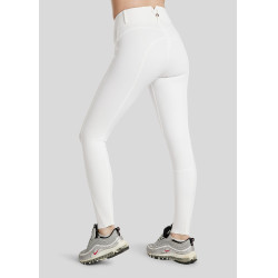 Calça de Montar Molly Yati feminina cintura alta Branco / ouro rosa