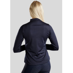 Polo de competição Montar Everly logo de cristal mangas compridas feminino Marinho Polo de competição Montar Everly logo de cristal mangas compridas feminino Marinho
