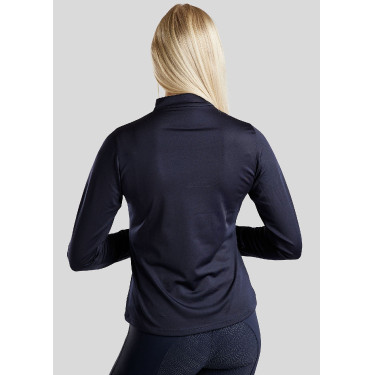 Polo de competição Montar Everly logo de cristal mangas compridas feminino Polo de competição Montar Everly logo de cristal mangas compridas feminino