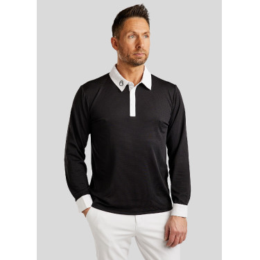 Polo de competição Montar MoWill mangas compridas feminino Preto
