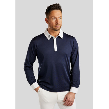 Polo de competição Montar MoWill mangas compridas feminino Marinho escuro Azul