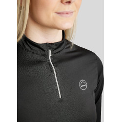 Polo de equitação Everly infantil de mangas compridas Preto