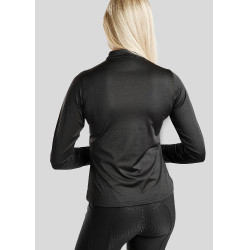 Polo de equitação Everly infantil de mangas compridas Preto