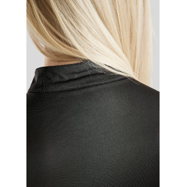Polo de equitação Everly infantil de mangas compridas Preto