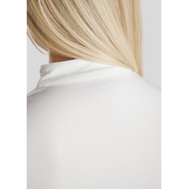 Polo de Equitação Everly Mon Tech feminino de mangas compridas rose gold Branco