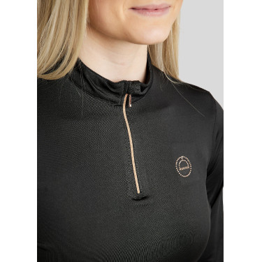Polo de Equitação Everly Mon Tech feminino de mangas compridas rose gold Polo de Equitação Everly Mon Tech feminino de mangas compridas rose gold
