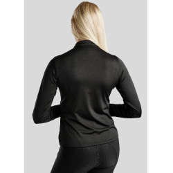 Polo de Equitação Everly Mon Tech feminino de mangas compridas rose gold Preto