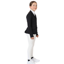 Casaco de competição Montar Junior tom sobre tom com cristais Preto