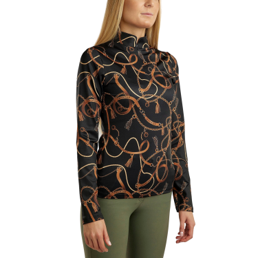 Polo de mangas compridas Montar estampado Haily bridle feminino Preto Polo de mangas compridas Montar estampado Haily bridle feminino Preto