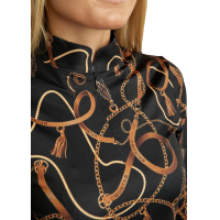 Polo de mangas compridas Montar estampado Haily bridle feminino Preto