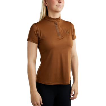 Camiseta de treino Montar MoBriella com cristais gun metal feminina