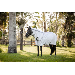 Cobertura anti-moscas Horseware Amigo Summer Plus CarreauxMarine / gris titanium / argent Motivos Cobertura anti-moscas Horseware Amigo Summer Plus CarreauxMarine / gris titanium / argent Motivos