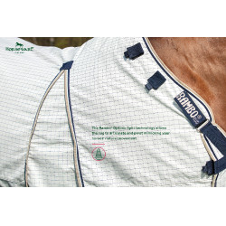 Capa anti-moscas Horseware Rambo Optimo Supreme Summer Sheet Plus CarreauxMarine / gris orage / argent Motivos