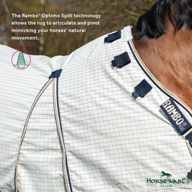 Capa anti-moscas Horseware Rambo Optimo Supreme Summer Sheet Plus CarreauxMarine / gris orage / argent Capa anti-moscas Horseware Rambo Optimo Supreme Summer Sheet Plus CarreauxMarine / gris orage / argent