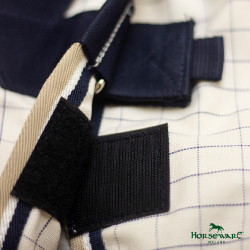 Capa anti-moscas Horseware Rambo Optimo Supreme Summer Sheet Plus CarreauxMarine / gris orage / argent Motivos