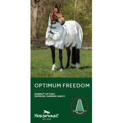 Capa anti-moscas Horseware Rambo Optimo Supreme Summer Sheet Plus CarreauxMarine / gris orage / argent Motivos