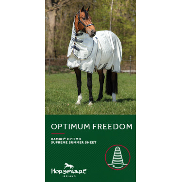Capa anti-moscas Horseware Rambo Optimo Supreme Summer Sheet Plus CarreauxMarine / gris orage / argent Capa anti-moscas Horseware Rambo Optimo Supreme Summer Sheet Plus CarreauxMarine / gris orage / argent