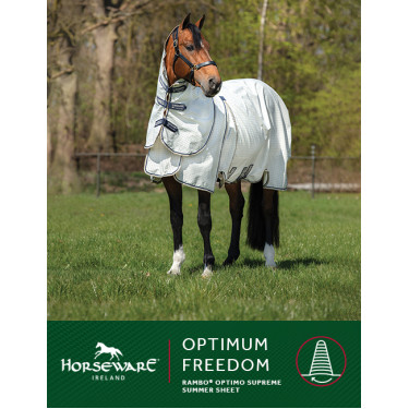 Capa anti-moscas Horseware Rambo Optimo Supreme Summer Sheet Plus CarreauxMarine / gris orage / argent Capa anti-moscas Horseware Rambo Optimo Supreme Summer Sheet Plus CarreauxMarine / gris orage / argent