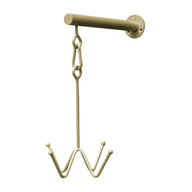 Suporte para cabeçada Grooming Deluxe 4 ganchos fixação na parede Ouro
