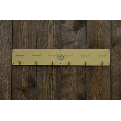 Suporte para cabeçada Grooming Deluxe com 6 ganchos e porta-nome Ouro Suporte para cabeçada Grooming Deluxe com 6 ganchos e porta-nome Ouro