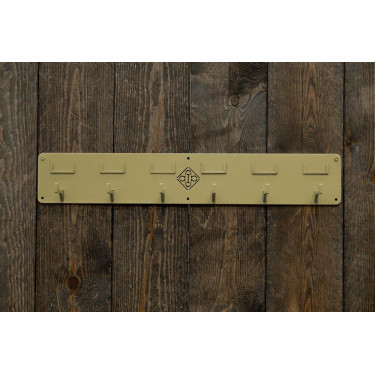 Suporte para cabeçada Grooming Deluxe com 6 ganchos e porta-nome Suporte para cabeçada Grooming Deluxe com 6 ganchos e porta-nome