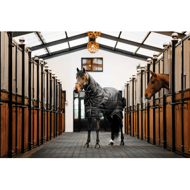 Cobertura de estábulo Horseware Easy-Layer Plus 400g Preto / preto / prata Cobertura de estábulo Horseware Easy-Layer Plus 400g Preto / preto / prata